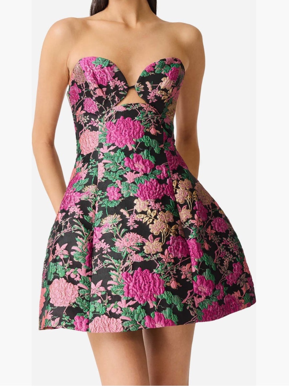Elliatt Raisa Tulip Jacquard Strapless Minidress